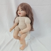 Búp Bê Tái Sinh Thân Gòn Mềm Mại Mắt 3D Cười 2 Răng Tóc Dài 55 cm = 22 inch NPK Reborn Vinyl Nude Doll