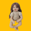 Búp Bê Tái Sinh Thân Gòn Mềm Mại Mắt 3D Cười 2 Răng Tóc Dài 55 cm = 22 inch NPK Reborn Vinyl Nude Doll