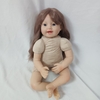 Búp Bê Tái Sinh Thân Gòn Mềm Mại Mắt 3D Cười 2 Răng Tóc Dài 55 cm = 22 inch NPK Reborn Vinyl Nude Doll