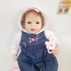 {SALE 50% CÒN 499K} Búp Bê Tái Sinh Thân Gòn Mềm Mại Mắt 3D Tóc Cắm 55 cm = 22 inch NPK Reborn Vinyl Doll PVN4472