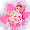 Búp Bê Tái Sinh Thân Gòn Mềm Mại NPK Bé Có Má Lúm Áo Hồng 16 inch 40 cm Reborn Vinyl Doll PVN4375