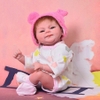 Búp Bê Tái Sinh Thân Gòn Mềm Mại NPK Bé Có Má Lúm Áo Hồng 16 inch 40 cm Reborn Vinyl Doll PVN4375