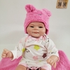 Búp Bê Tái Sinh Thân Gòn Mềm Mại NPK Bé Có Má Lúm Áo Hồng 16 inch 40 cm Reborn Vinyl Doll PVN4375