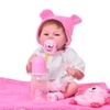 Búp Bê Tái Sinh Thân Gòn Mềm Mại NPK Bé Có Má Lúm Áo Hồng 16 inch 40 cm Reborn Vinyl Doll PVN4375