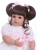 Búp Bê Tái Sinh Thân Gòn Mềm Mại NPK Tóc 2 Chùm 50 cm = 20 inch Pink Princess Dress Girl Baby Reborn Vinyl Doll PVN4644