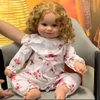 Búp Bê Tái Sinh Thân Gòn Mềm Mại Tóc Cắm Màu Vàng 60 cm = 24 inch Maddie Reborn Silicon Vinyl Doll PVN4932