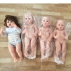 Búp Bê Tái Sinh Thân Nhựa Mềm Mại 55 cm = 22 inch Em Bé Gái Trọc Ăn Ngón Tay Reborn Silicon Vinyl Doll PVN5860