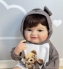 Búp Bê Tái Sinh Thân Nhựa Mềm 55cm = 22 inch Bé Trai Béo Mặt Cười Reborn Body Full Vynil doll PVN4602