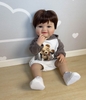 Búp Bê Tái Sinh Thân Nhựa Mềm 55cm = 22 inch Bé Trai Béo Mặt Cười Reborn Body Full Vynil doll PVN4602