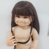 Búp Bê Tái Sinh Thân Nhựa Mềm 55cm = 22 inch Bé Gái Mặt Cười Tóc Nâu Reborn Body Full Vynil doll PVN3501