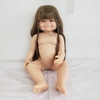 Búp Bê Tái Sinh Thân Nhựa Mềm 55cm = 22 inch Bé Gái Mặt Cười Tóc Nâu Reborn Body Full Vynil Doll PVN5179
