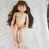 Búp Bê Tái Sinh Thân Nhựa Mềm 55cm = 22 inch Bé Gái Mặt Cười Tóc Nâu Reborn Body Full Vynil Doll PVN5179
