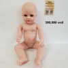 Búp Bê Tái Sinh Thân Nhựa Mềm 55cm = 22 inch Bé Gái Mắt To Trọc Nude Reborn Body Full Vynil doll PVN4544