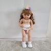 Búp Bê Tái Sinh Thân Nhựa Mềm Mại Bé Bậm Môi  Áo Hồng Tóc Vàng 55 cm = 22 inch KEIUMI Reborn Silicon Vinyl Doll PVN5304