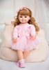 Búp Bê Tái Sinh Thân Nhựa Mềm Mại Bé Bậm Môi  Áo Hồng Tóc Vàng 55 cm = 22 inch KEIUMI Reborn Silicon Vinyl Doll PVN5304