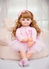 Búp Bê Tái Sinh Thân Nhựa Mềm Mại Bé Bậm Môi  Áo Hồng Tóc Vàng 55 cm = 22 inch KEIUMI Reborn Silicon Vinyl Doll PVN5304