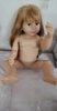 Búp Bê Tái Sinh Thân Nhựa Mềm Mại Bé Gái Ngây Thơ Tóc Nâu 55 cm = 22 inch Reborn Silicon Vinyl Nude Doll PVN5132