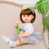 Búp Bê Tái Sinh Thân Nhựa Mềm Mại KEIUMI Chu Miệng Tóc Ngắn 55 cm = 22 inch Reborn Silicon Vinyl Doll PVN4696