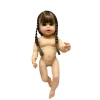 Búp Bê Tái Sinh Thân Nhựa Mềm Mại Pinky Tóc Nâu Áo Bạch Tuyết 55 cm = 22 inch Reborn Silicon Vinyl Nude Doll PVN5131