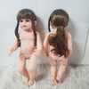 Búp Bê Tái Sinh Thân Nhựa Mềm Mại Pinky Tóc Nâu 55 cm = 22 inch Reborn Silicon Vinyl Nude Doll PVN5131