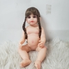 Búp Bê Tái Sinh Thân Nhựa Mềm Mại Pinky Tóc Nâu 55 cm = 22 inch Reborn Silicon Vinyl Nude Doll PVN5131