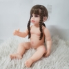 Búp Bê Tái Sinh Thân Nhựa Mềm Mại Pinky Tóc Nâu 55 cm = 22 inch Reborn Silicon Vinyl Nude Doll PVN5131