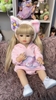 Búp Bê Tái Sinh Thân Nhựa Mềm Mại Pinky Tóc Vàng 55 cm = 22 inch Reborn Silicon Vinyl Doll PVN4352