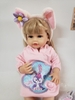 Búp Bê Tái Sinh Thân Nhựa Mềm Mại Pinky Tóc Vàng 55 cm = 22 inch Reborn Silicon Vinyl Doll PVN4352