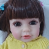 Búp Bê Tái Sinh Thân Nhựa Mềm Mại Tóc Cắm Áo len Vàng 55 cm = 22 inch Reborn Silicon Vinyl NPK Doll