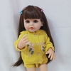 Búp Bê Tái Sinh Thân Nhựa Mềm Mại Tóc Cắm Áo len Vàng 55 cm = 22 inch Reborn Silicon Vinyl NPK Doll