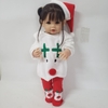 Búp Bê Thân Nhựa Mềm Mại Tóc Cắm Áo Noel 55 cm = 22 inch Reborn Vinyl Doll PVN3913