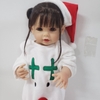 Búp Bê Thân Nhựa Mềm Mại Tóc Cắm Áo Noel 55 cm = 22 inch Reborn Vinyl Doll PVN3913