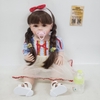 Búp Bê Tái Sinh Thân Nhựa Mềm Mại Tóc Nâu Bạch Tuyết Pinky 55 cm = 22 inch Reborn Silicon Vinyl Doll PVN4569