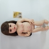 Búp Bê Tái Sinh Thân Nhựa Mềm Mại Tóc Nâu Đồ Len Nâu Pinky  55 cm = 22 inch Reborn Silicon Vinyl Doll PVN4536