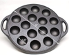 Chảo Gang 15 Lỗ Chống Dính Làm Bạch Tuộc Takoyaki  15 Hole Iron Muffin Pan Dùng Trên Bếp Than, Gas, Hồng Ngoại PVN5341