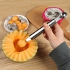 Dụng Cụ Múc Tỉa Trái Cây 2 Đầu  (Melon Scoop,Stainless Steel Fruit Decoration Carving Knife Silver)