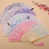 Quạt Xếp Vải Lụa Phong Cách Cổ Trang Trung Quốc  Cầm Tay 21 Cm Màu Săc Tươi Sáng Giao Ngẫu Nhiên PVN5916