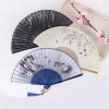 Quạt Xếp Vải Lụa Phong Cách Cổ Trang Trung Quốc  Cầm Tay 21 Cm Màu Săc Tươi Sáng Giao Ngẫu Nhiên PVN5916