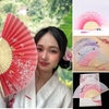 Quạt Xếp Vải Lụa Phong Cách Cổ Trang Trung Quốc  Cầm Tay 21 Cm Màu Săc Tươi Sáng Giao Ngẫu Nhiên PVN5916