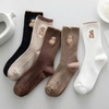 (Đủ Mẫu} Set 5 Đôi Tất Vớ Nam Nữ Cổ Cao Chất Liệu Cotton Dày Dặn, Khử Mùi Thoáng Khí Hoạ Tiết Hoa Cỏ Siêu Dễ Thương