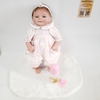 Búp Bê Tái Sinh Thân Gòn Mềm Mại NPK Bé Có Má Lúm Áo Hồng 16 inch 40 cm Reborn Vinyl Doll PVN4375