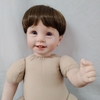 Búp Bê Thân Gòn Mắt Tít 6 Răng Trọc NPK Tóc Ngắn 55 cm 22 inch Reborn Silicon Vinyl Doll PVN5776