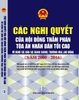 CÁC NGHỊ QUYẾT CỦA HỘI ĐỒNG THẨM PHÁN TÒA ÁN NHÂN DÂN TỐI CAO VỀ HÌNH SỰ, DÂN SỰ, KINH TẾ VÀ LAO ĐỘNG NĂM 2000-2016 DÀNH CHO THẨM PHÁN, THẨM TRA VIÊN,  HỘI THẨM, KIỂM SÁT VIÊN, LUẬT SƯ, CÁC HỌC VIÊN TƯ PHÁP