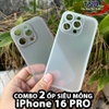 Combo 2 Ốp Lưng Trong Nhám Unibody iPhone 16 PRO Siêu Mỏng