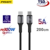 Cáp Type C to Type C PISEN PRO Sạc Nhanh PD 100W Dài 2 Mét Chính Hãng