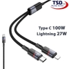 Cáp Sạc Nhanh 100W 2 Cổng Hoco U139 ( Type C to Type C / Lightning )
