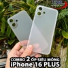 Combo 2 Ốp Lưng Trong Nhám Unibody iPhone 16 PLUS Siêu Mỏng