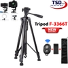 Combo Tripod 3 Chân 3366 Cho Điện Thoại, Máy Ảnh Tặng Kèm Remote & Kẹp