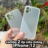 Combo 2 Ốp Lưng Trong Nhám Unibody iPhone 12 Siêu Mỏng