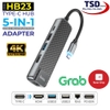 Hub Hoco HB23 5 in 1 Chuyển Type C Ra USB 3.0 + HDMI + RJ45 + PD60W Chính Hãng ( USB C Multimedia Adapter )